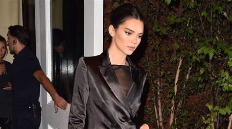 Kendall Jenner Pairs Sheer Top With Blazer Dress During Nyfw Kendall Jenner Just Jared