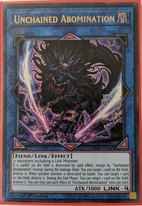 YuGiOh Unchained Abomination Ultra Rare 1st Edition CHIM EN045 NM EBay