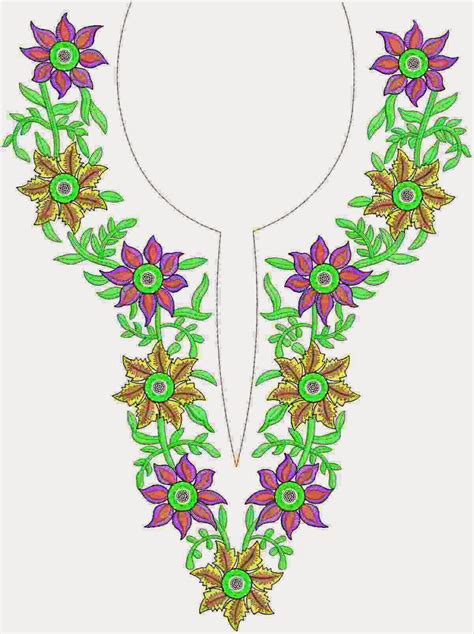 Embdesigntube Neck Yoke Gala Embroidery Designs Of Kameez Dresses
