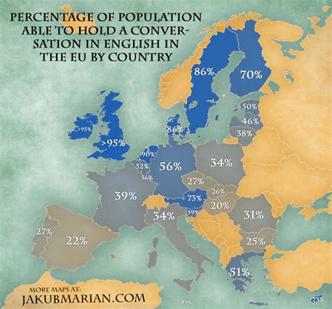 If you want to be fluent in english you have to be able to apply grammar and vocabulary in real conversations. Map of the percentage of people speaking English in the EU ...
