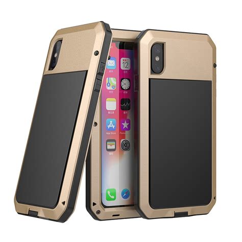 Metal Shockproof Waterproof Protective Case For Iphone Xs Max Gold