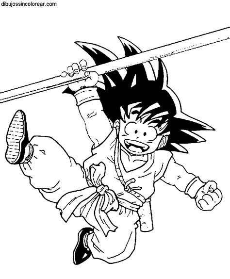 Dibujos Sin Colorear Dibujos De Goku De Pequeño Dragonball Para Colorear