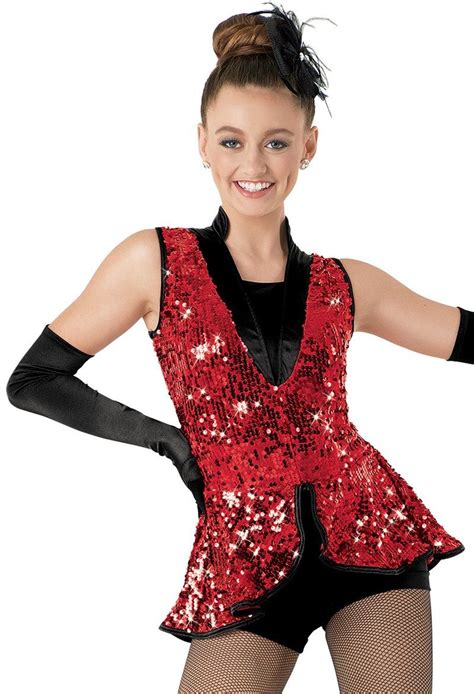 Weissman® Ultra Sparkle Vest With Biketard Cute Dance Costumes Dance Costumes Tap Tap Costumes
