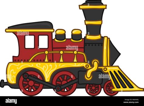 Dibujo Infantil De Un Tren Cartoon Tren De Juguete Ilustración Vectorial Imagen Vector De Stock
