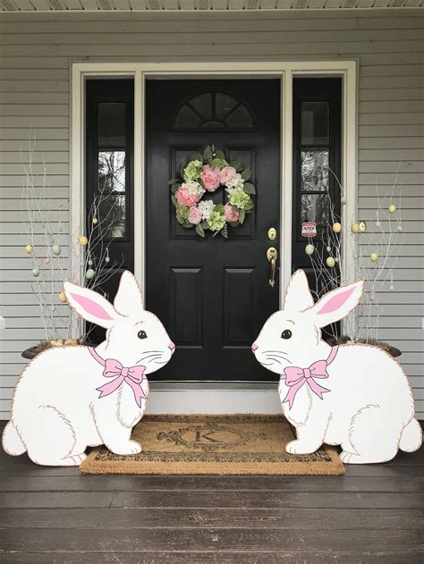 Easter Bunny One Outdoor Lawn Decor Etsy Easter Yard Decorations