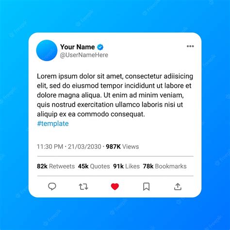 Premium Vector Twitter Social Media Realistic Tweet Mockup Design