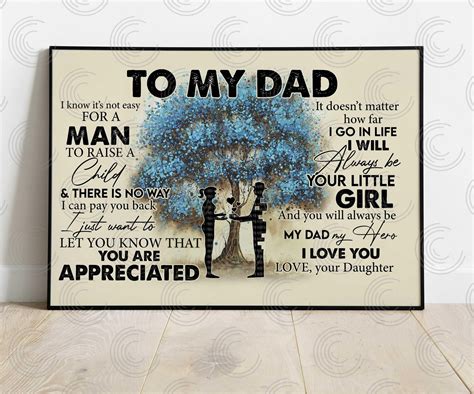 To My Dad Canvas Poster Fathers Day T From Daughter T Etsy