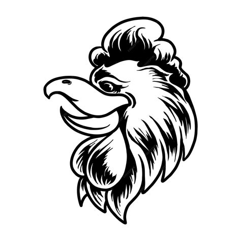 premium vector rooster head character vector illustration