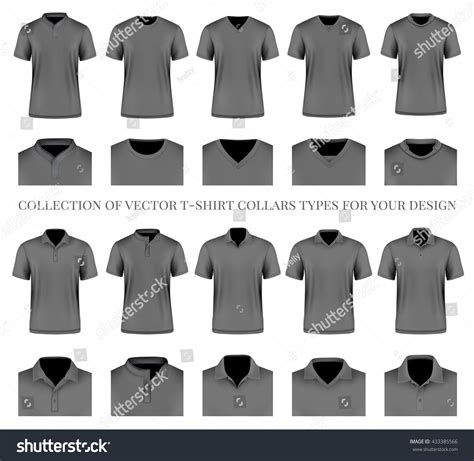 Collection Vector Tshirt Collars Types Your Stock Vector 433385566
