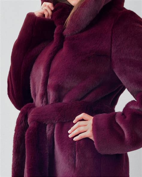 Purple Faux Fur Coat Purple Fur Coat Hooded Faux Fur Coat Fashionista In Purple