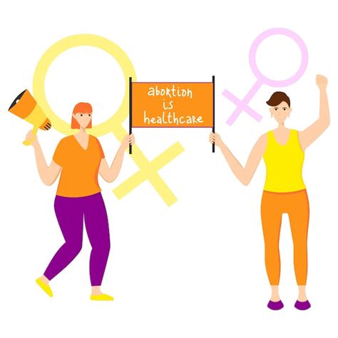 Premium Vector Women Protest With Placard Vector Flat Illustration