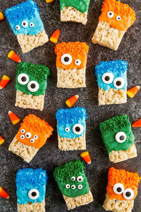 Halloween Monster Rice Krispie Treats Story Easy Dessert Recipes