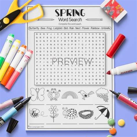 Seasons Spring Word Search Fun Esl Worksheet For Kids