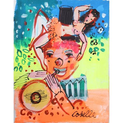 Charles Cobelle Trumpeter Clown With Nude Acrylic Painting Chairish