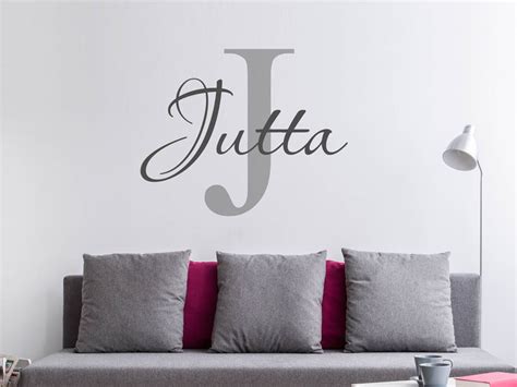 Wandtattoo Jutta Als Namensschild Monogramm Oder Verschnörkelte Schrift