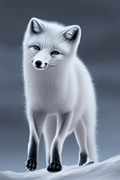 Arctic Fox Deviantart Hyper Realistic Dark Illustration · Creative Fabrica