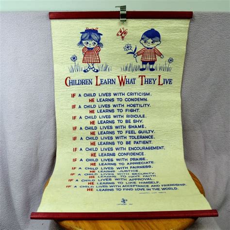 Children Learn What They Live Felt Wall Hanging Scroll