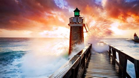 Lighthouse At Sunset Wallpapers Wallpaper Cave