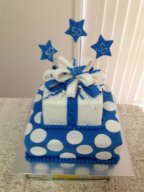 Redvelvet & vanilla sponge icing theme : 50th birthday cake in Royal Blue | Cakes I Have Made | Pinterest | Cakes, 50th birthday and ...