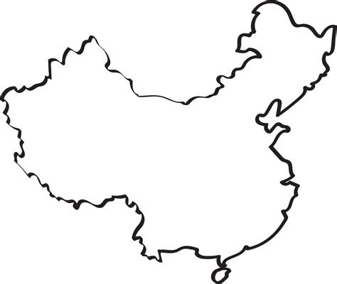 Doodle Freehand Outline Sketch Of China Map 10330614 Png