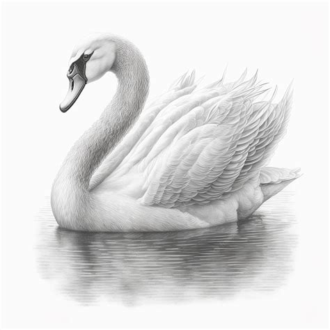 Premium Ai Image Pencil Sketch Beautiful Swan Animal Draw Ai Generated