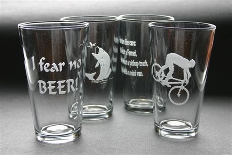 Personalized Beer Glass Set Of 10 Pint Glasses Custom Etched