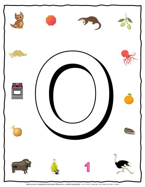 English Alphabet Objects That Starts With O Planerium