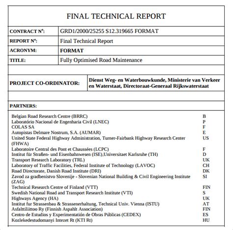 Technical Report Template 7 Download Free Documents In Pdf Word