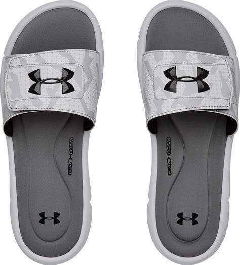 Under Armour Synthetic Ignite Bustle V Slides In Whitegrey Gray For