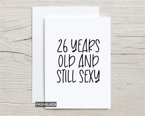 Funny 26th Birthday Card For Him Or Her Age Birthday Card For Etsy