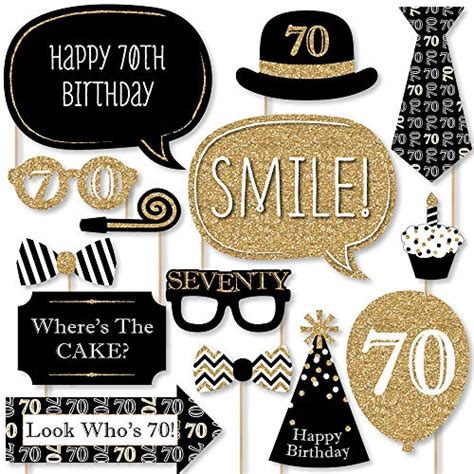38 Off On Adult 70th Birthday Gold Photo Booth Props Kit 20