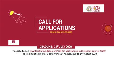 Call For Applications Public Policy Course 2020 Nkafu Policy