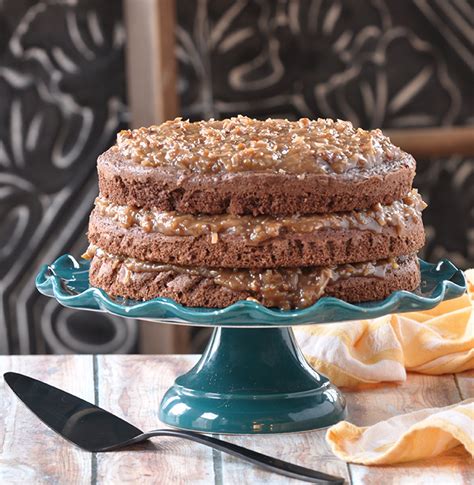 A two layer gluten free and dairy free chocolate cake for everyone to enjoy! Gluten Free German Chocolate Cake - Gluten Free & More