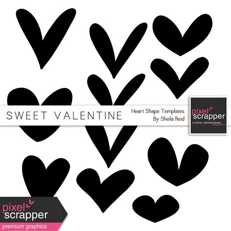 Sweet Valentine Heart Shapes Templates Kit By Sheila Reid Graphics Kit