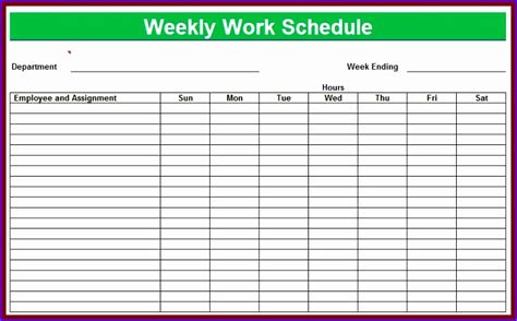 Printable Employee Schedule Template Weekly Schedule Template Excel