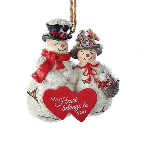 Birch Snowman Couple Ornament Item 106288 The Christmas Mouse