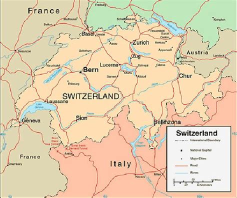 Switzerland Map Bordering Countries