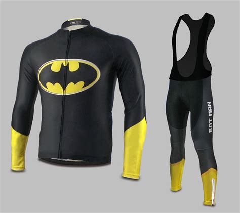 Marvel Superhero Batman Cycling Jersey Kits Batman Bicycle Long Sleeve