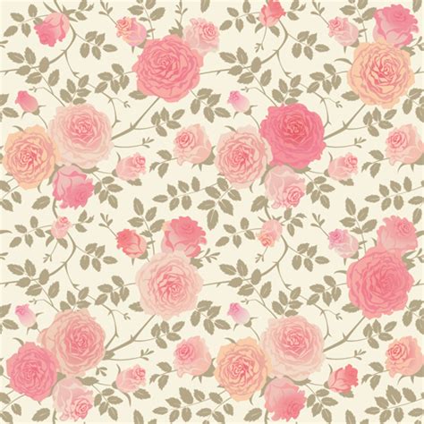 Beautiful Pink Rose Seamless Pattern Vector Free Download