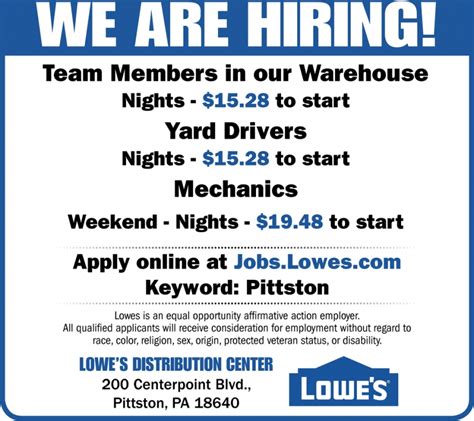 Lowes Distribution Jobs