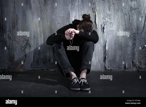 Concept for drug addiction and despair Stock Photo - Alamy