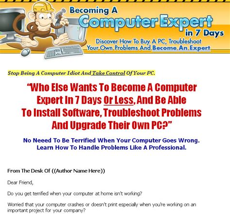 To become a computer expert in today's era, you don't need now to do extra effort. Becoming A Computer Expert In 7 Days Mrr Ebook