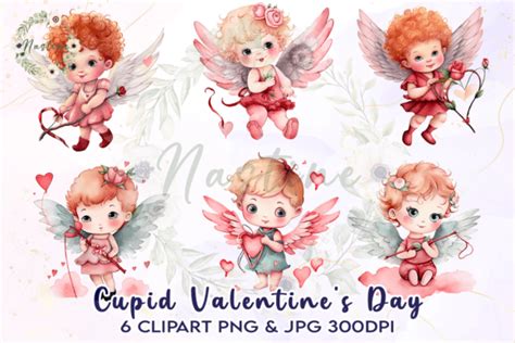 Cupid Valentines Day Watercolor Clipart Graphic By Nastine · Creative