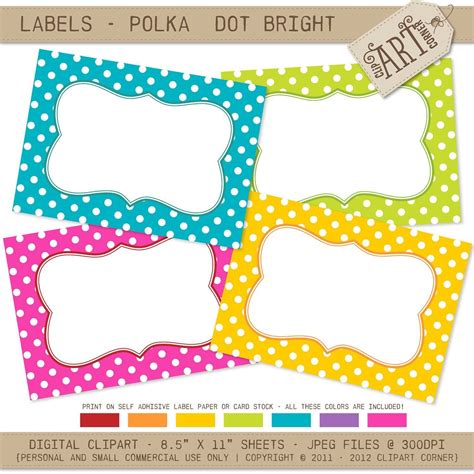 32 Polka Dot Label Templates Labels For Your Ideas