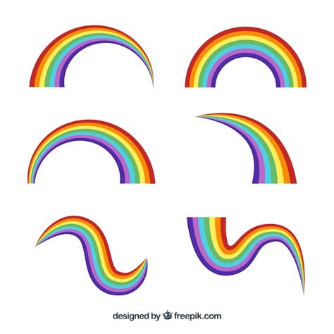 Free Vector Colorful Rainbow Set