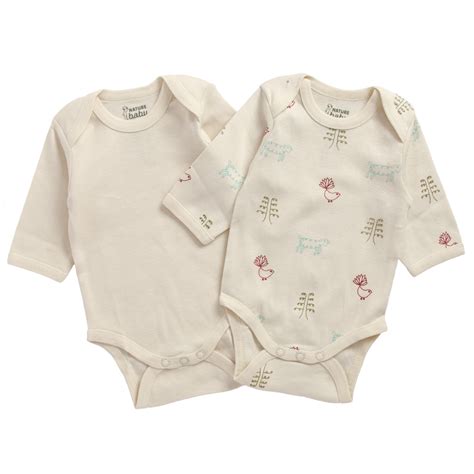 2 Pack Long Sleeve Bodysuits Natural Organic Bio Baby Products