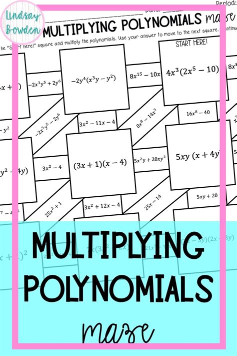 Multiplying Polynomials Worksheet Pdf