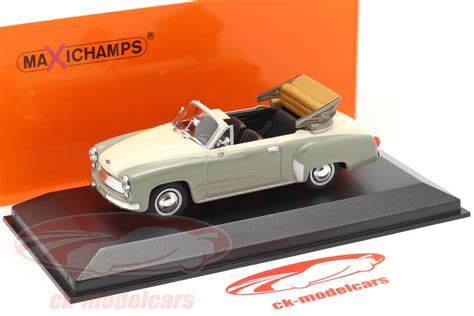 Metal with some plastic parts scale: Minichamps 1:43 Wartburg 311 Cabriolet year 1958 grey ...