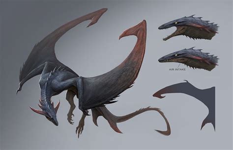 Flying Wyvern Concept Design By Joseph Lin Dragon Artwork Fantasy