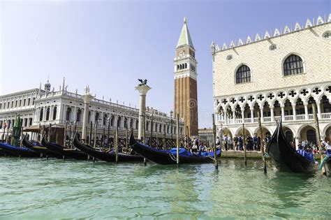 Sea View Of San Marco Square With Gondolas Palazzo Ducale And Campanile